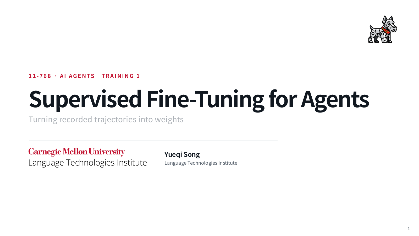 Training 1: Supervised Fine-Tuning (SFT) · PDF第1页